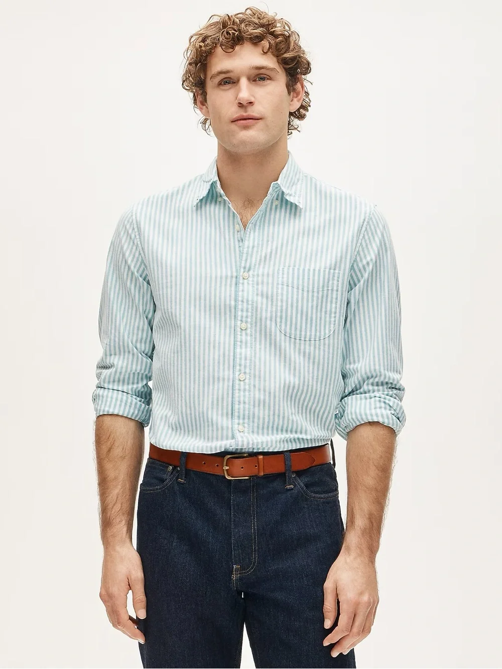 J. Crew Broken-in organic cotton oxford shirt in Dave Sea White XL NWT $98 BE996